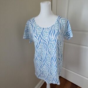 Blue Patterned Women's Top